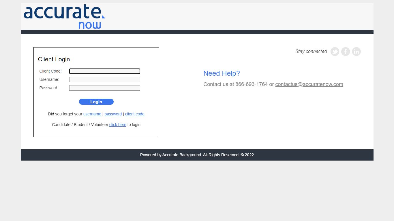 Client Login - AccurateNow